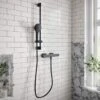 Villeroy & Boch Square Thermostatic Exposed Shower Set With Riser Rail Matt Black 2 Villeroy & Boch Square Thermostatic Exposed Shower Set With Riser Rail Matt Black -Villeroy & Boch VBSSPACK10 Black