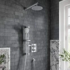 Villeroy & Boch 9 Villeroy & Boch Complete Concealed Shower Set With Riser Rail Round Chrome