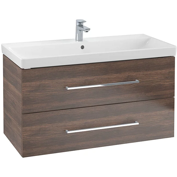 Villeroy & Boch Villeroy And Boch Avento Arizona Oak 1000mm Wall Hung 2-Drawer Vanity Unit 4 Villeroy & Boch Villeroy And Boch Avento Arizona Oak 1000mm Wall Hung 2-Drawer Vanity Unit - Image 2