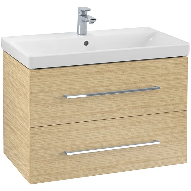 Villeroy & Boch Villeroy And Boch Avento Nordic Oak 800mm Wall Hung 2-Drawer Vanity Unit 4 Villeroy & Boch Villeroy And Boch Avento Nordic Oak 800mm Wall Hung 2-Drawer Vanity Unit - Image 2