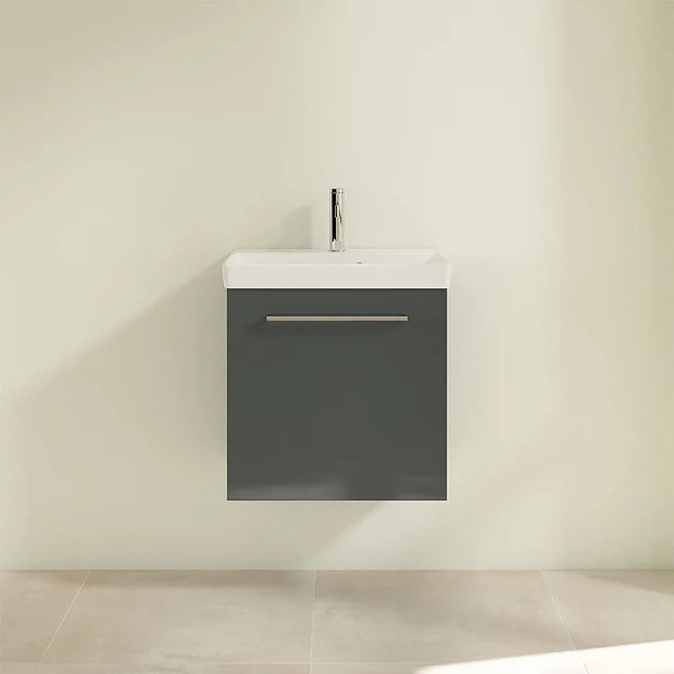 Villeroy & Boch Villeroy And Boch Avento Crystal Grey 550mm Wall Hung 1-Door Vanity Unit 6 Villeroy & Boch Villeroy And Boch Avento Crystal Grey 550mm Wall Hung 1-Door Vanity Unit - Image 4