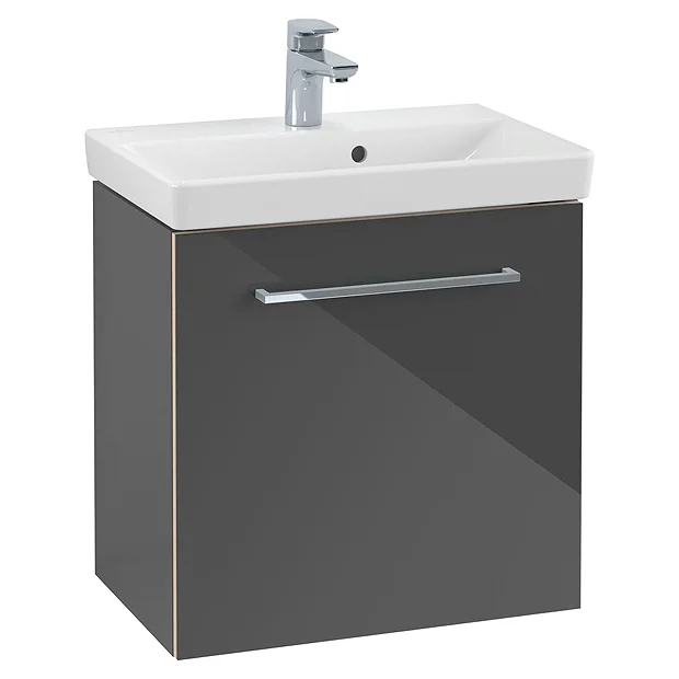 Villeroy & Boch Villeroy And Boch Avento Crystal Grey 550mm Wall Hung 1-Door Vanity Unit 4 Villeroy & Boch Villeroy And Boch Avento Crystal Grey 550mm Wall Hung 1-Door Vanity Unit - Image 2