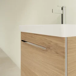 Villeroy & Boch Villeroy And Boch Avento Nordic Oak 550mm Wall Hung 1-Door Vanity Unit