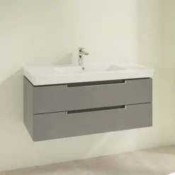 Villeroy & Boch Villeroy And Boch Subway 2.0 Glossy Grey 1000mm Wall Hung 2-Drawer Vanity Unit -Villeroy & Boch sb2gg1000 d1