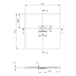 Villeroy & Boch Squaro Infinity Quaryl Shower Tray 900 X 900 - Grey 9 Villeroy & Boch Squaro Infinity Quaryl Shower Tray 900 X 900 - Grey -Villeroy & Boch squaro 900x900 tech