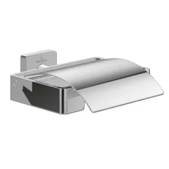 Villeroy & Boch Villeroy And Boch Elements Striking Toilet Roll Holder With Cover - Chrome