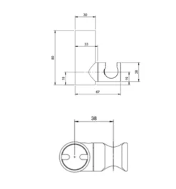 Villeroy & Boch Villeroy And Boch Universal Round Handset Holder - Chrome