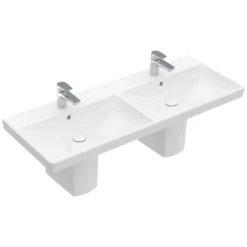 Villeroy & Boch 49 Villeroy & Boch Avento 1200x470 2th White Double Basin & Semi Pedestals