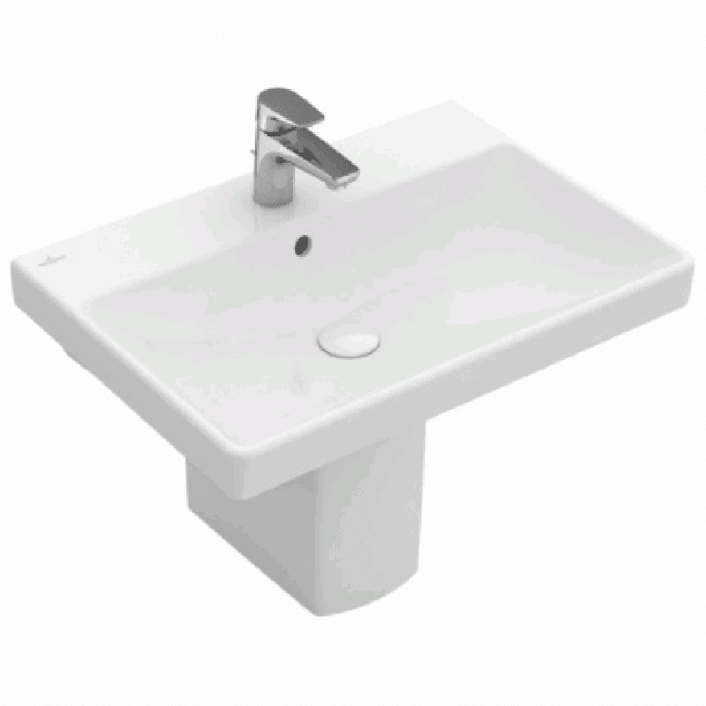 Villeroy & Boch Avento 600x470 1th White Basin & Semi Pedestal 3 Villeroy & Boch Avento 600x470 1th White Basin & Semi Pedestal