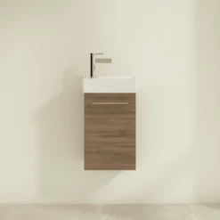 Villeroy & Boch Avento Arizona Oak 350mm Wall Hung Vanity Unit & Basin (Tap On Left)