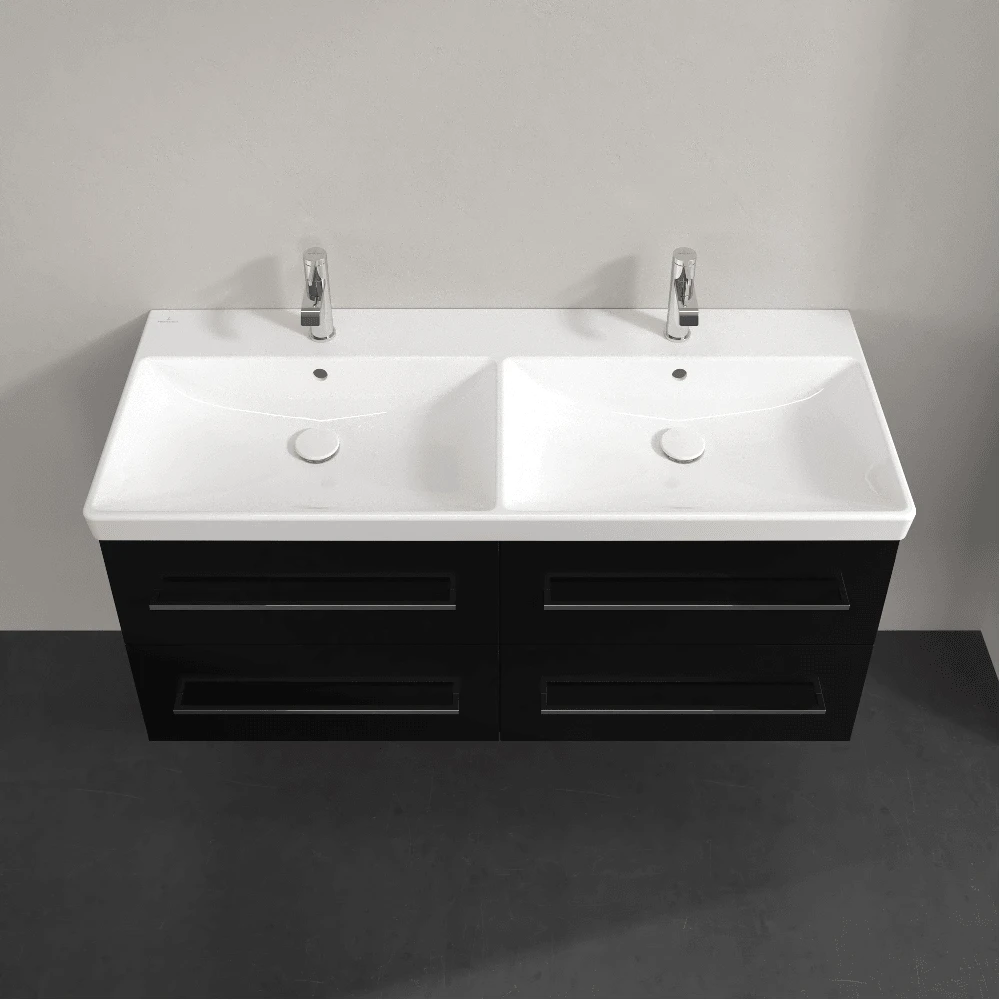 Villeroy & Boch Avento Crystal Black 1200mm Wall Hung Vanity Unit & Double Basin 5 Villeroy & Boch Avento Crystal Black 1200mm Wall Hung Vanity Unit & Double Basin - Image 3