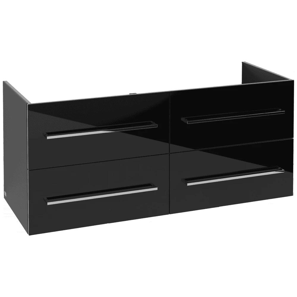 Villeroy & Boch Avento Crystal Black 1200mm Wall Hung Vanity Unit & Double Basin 9 Villeroy & Boch Avento Crystal Black 1200mm Wall Hung Vanity Unit & Double Basin - Image 7