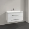 Villeroy & Boch Avento Crystal White 1000mm Wall Hung Vanity Unit & Basin