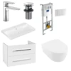 Villeroy & Boch Avento Crystal White 800 Wall Hung Vanity Unit, Basin, Chrome Waste & Onovo Chrome Basin Mixer With Wall Hung Toilet Set & Frame 1 Villeroy & Boch Avento Crystal White 800 Wall Hung Vanity Unit, Basin, Chrome Waste & Onovo Chrome Basin Mixer With Wall Hung Toilet Set & Frame -Villeroy & Boch villeroy boch avento crystal white 800 wall hung vanity unit basin chrome waste onovo chrome basin mixer with wall hung toilet set frame p72767 300482 image