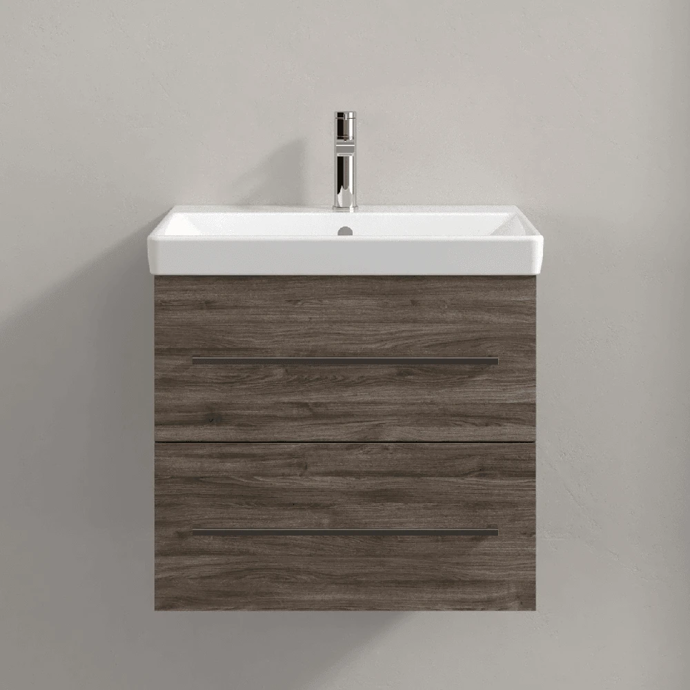 Villeroy & Boch Avento Stone Oak 600mm Wall Hung Vanity Unit & Basin 4 Villeroy & Boch Avento Stone Oak 600mm Wall Hung Vanity Unit & Basin - Image 2