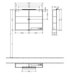 Villeroy & Boch -Villeroy & Boch villeroy boch my view one surface mounted mirror cabinet with lighting 1007 x 746 x 159 mm p66715 288435 image