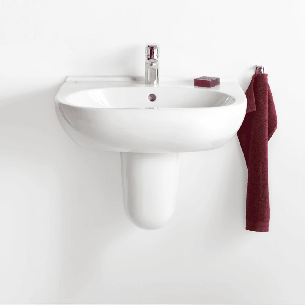Villeroy & Boch O.novo 600x490 1th White Basin & Semi Pedestal 3 Villeroy & Boch O.novo 600x490 1th White Basin & Semi Pedestal