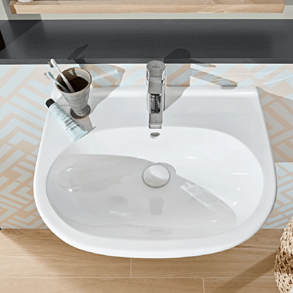 Villeroy & Boch O.novo 600x490 1th White Basin & Semi Pedestal 4 Villeroy & Boch O.novo 600x490 1th White Basin & Semi Pedestal - Image 2