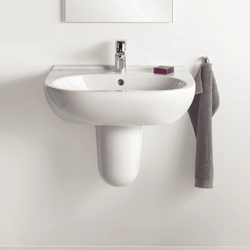Villeroy & Boch O.novo 600x490 1th White Basin & Semi Pedestal 5 Villeroy & Boch O.novo 600x490 1th White Basin & Semi Pedestal - Image 3