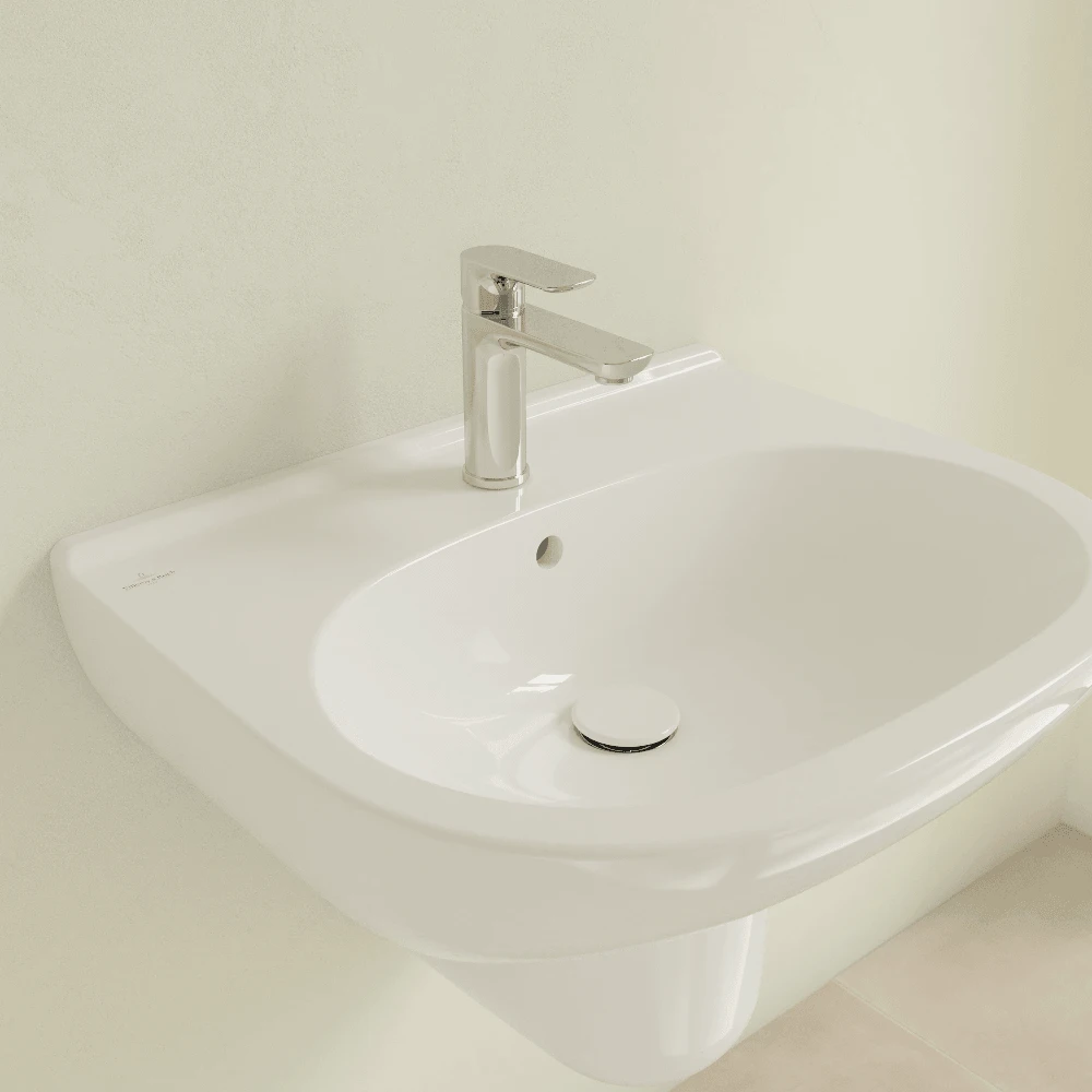 Villeroy & Boch O.novo 600x490 1th White Basin & Semi Pedestal 9 Villeroy & Boch O.novo 600x490 1th White Basin & Semi Pedestal - Image 7