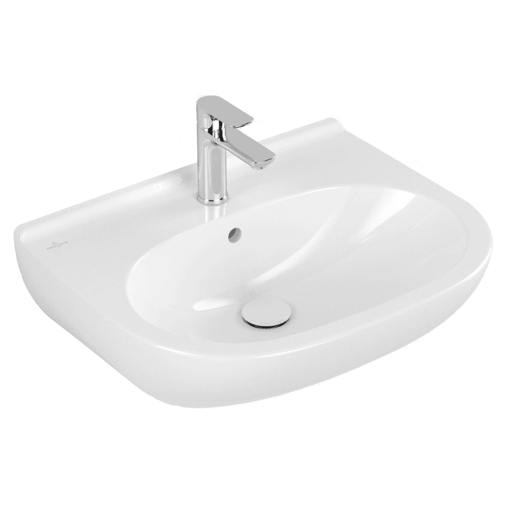 Villeroy & Boch O.novo 600x490 1th White Basin & Semi Pedestal 10 Villeroy & Boch O.novo 600x490 1th White Basin & Semi Pedestal - Image 8