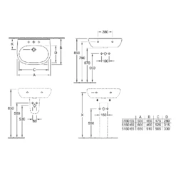 Villeroy & Boch O.novo 600x490 1th White Basin & Semi Pedestal 21 Villeroy & Boch O.novo 600x490 1th White Basin & Semi Pedestal -Villeroy & Boch villeroy boch o novo 600x490 1th white basin semi pedestal p66014 285172 image