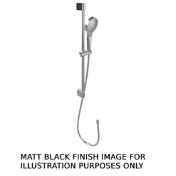 Villeroy & Boch Verve Matt Black Exposed Shower Set; Including Riser Rail, Hose & Hand Shower